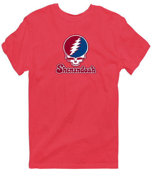 Shenandoah Stealie Premium Unisex T-Shirt — Design: Shenandoah University — Heather Red