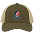 Shippensburg Stealie Premium Unisex Trucker Cap — Design: Shippensburg University (PASSHE) — Moss/Khaki
