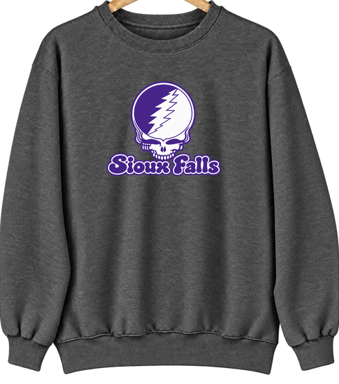 Sioux Falls Stealie Premium Unisex Crewneck — Design: Sioux Falls University of — Dark Heather
