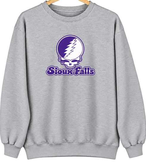 Sioux Falls Stealie Premium Unisex Crewneck — Design: Sioux Falls University of — Sport Grey