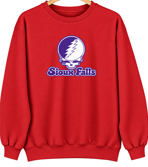 Sioux Falls Stealie Premium Unisex Crewneck — Design: Sioux Falls University of — Red