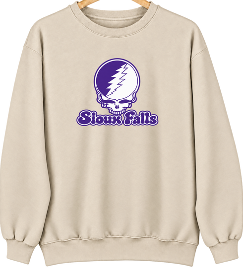 Sioux Falls Stealie Premium Unisex Crewneck — Design: Sioux Falls University of — Sand
