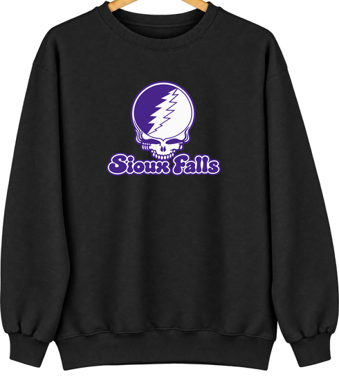 Sioux Falls Stealie Premium Unisex Crewneck — Design: Sioux Falls University of — Black