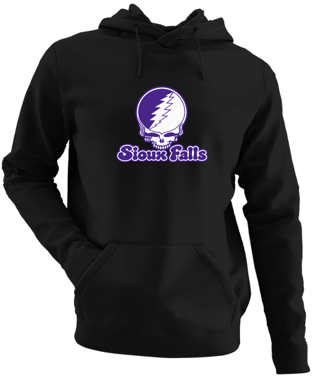 Sioux Falls Stealie Premium Unisex Hoodie — Design: Sioux Falls University of — Black