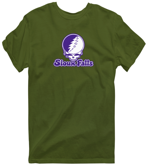 Sioux Falls Stealie Premium Unisex T-Shirt — Design: Sioux Falls University of — Military Green