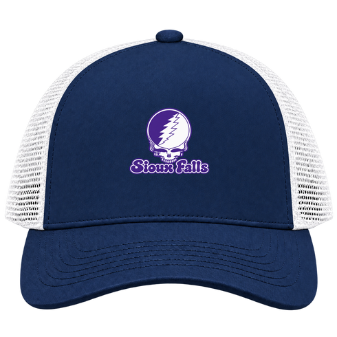 Sioux Falls Stealie Premium Unisex Trucker Cap — Design: Sioux Falls University of — Navy/White