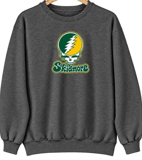 Skidmore Stealie Premium Unisex Crewneck — Design: Skidmore College — Dark Heather