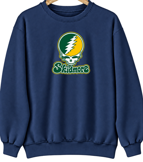 Skidmore Stealie Premium Unisex Crewneck — Design: Skidmore College — Navy