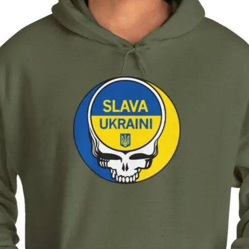 Slava Ukraini Stealie Grateful Dead Unisex Heavy Blend Hoodie StealieShop