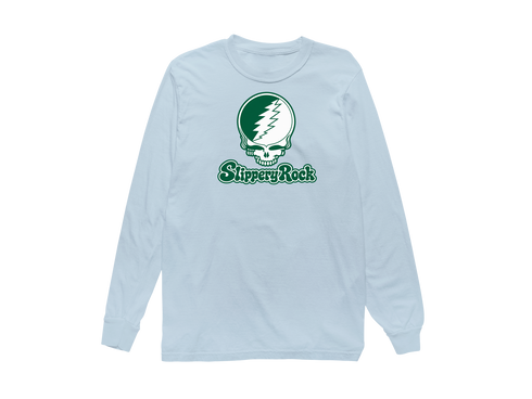 Slippery Rock Stealie Premium Unisex Long-Sleeve — Design: Slippery Rock University (PASSHE) — Chambray