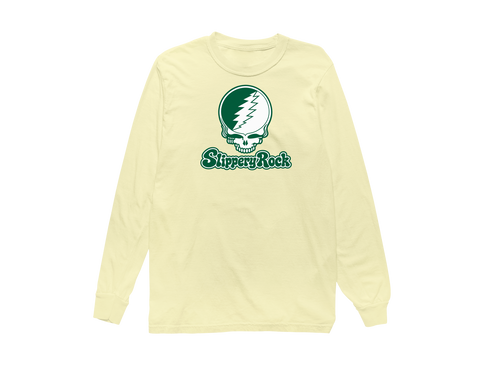 Slippery Rock Stealie Premium Unisex Long-Sleeve — Design: Slippery Rock University (PASSHE) — Butter