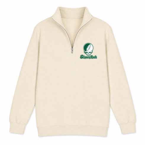 Slippery Rock Stealie Premium Unisex Quarter-Zip — Design: Slippery Rock University (PASSHE) — Sand