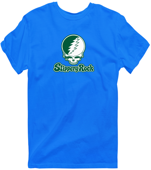 Slippery Rock Stealie Premium Unisex T-Shirt — Design: Slippery Rock University (PASSHE) — Royal