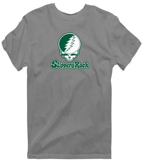 Slippery Rock Stealie Premium Unisex T-Shirt — Design: Slippery Rock University (PASSHE) — Dark Heather