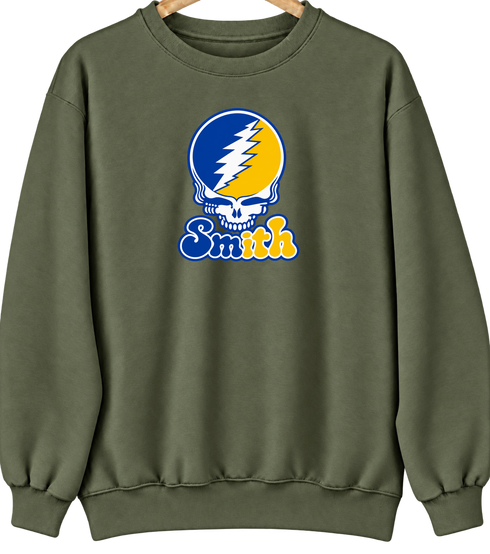 Smith Stealie Premium Unisex Crewneck — Design: Smith College — Military Green