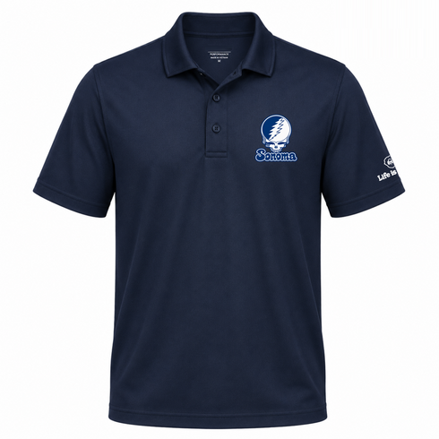 Sonoma State Stealie Premium Unisex Polo — Design: Sonoma State University — Navy