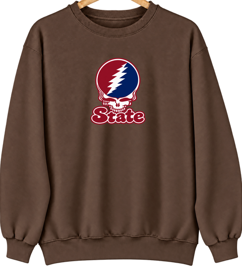 South Carolin Stealie Premium Unisex Crewneck — Design: South Carolina State University — Brown