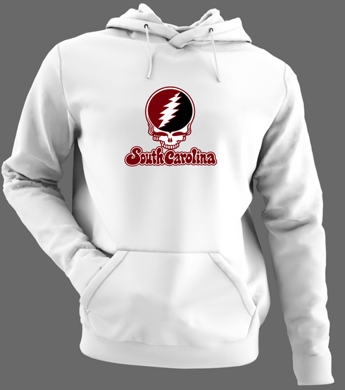 South Carolina Stealie Premium Unisex Hoodie — Design: South Carolina University of — White/Grey