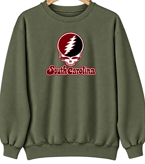 South Carolina Stealie Premium Unisex Crewneck — Design: South Carolina University of — Military Green