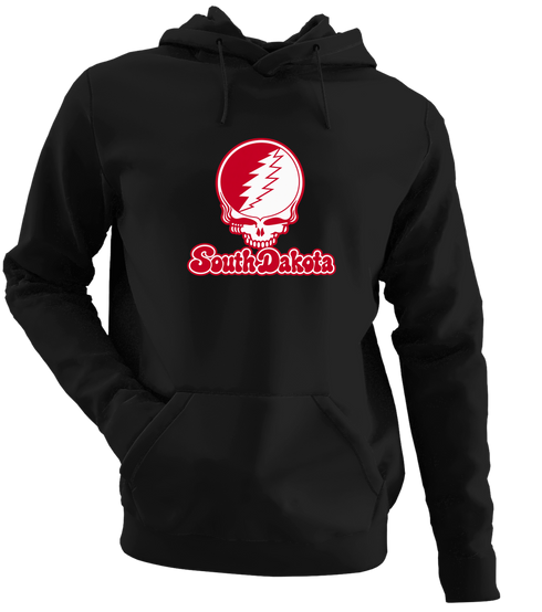 South Dakota Stealie Premium Unisex Hoodie — Design: South Dakota University of — Black