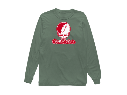 South Dakota Stealie Premium Unisex Long-Sleeve — Design: South Dakota University of — Light Green