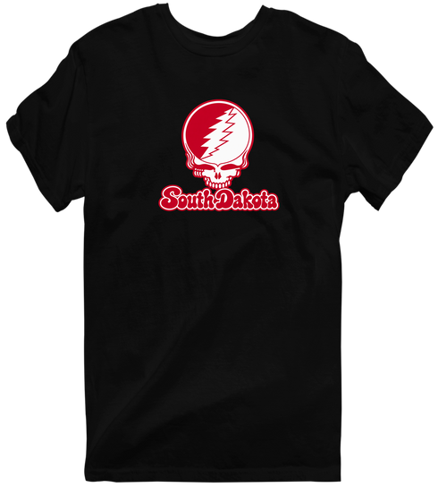 South Dakota Stealie Premium Unisex T-Shirt — Design: South Dakota University of — Black