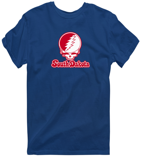 South Dakota Stealie Premium Unisex T-Shirt — Design: South Dakota University of — Navy