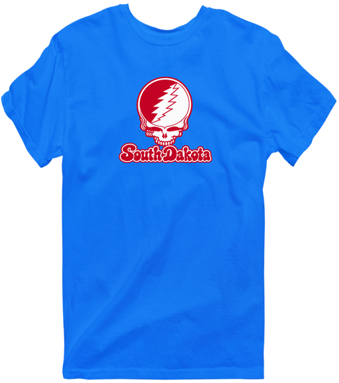 South Dakota Stealie Premium Unisex T-Shirt — Design: South Dakota University of — Royal