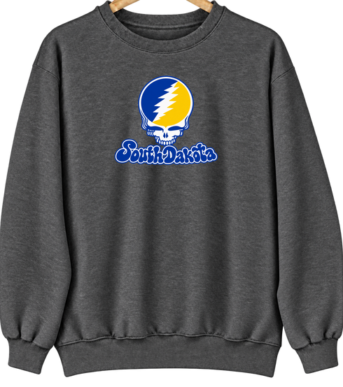 South Dakota Stealie Premium Unisex Crewneck — Design: South Dakota State University — Dark Heather