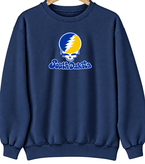 South Dakota Stealie Premium Unisex Crewneck — Design: South Dakota State University — Navy