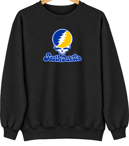 South Dakota Stealie Premium Unisex Crewneck — Design: South Dakota State University — Black