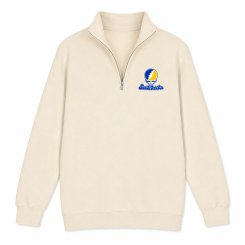 South Dakota Stealie Premium Unisex Quarter-Zip — Design: South Dakota State University — Sand