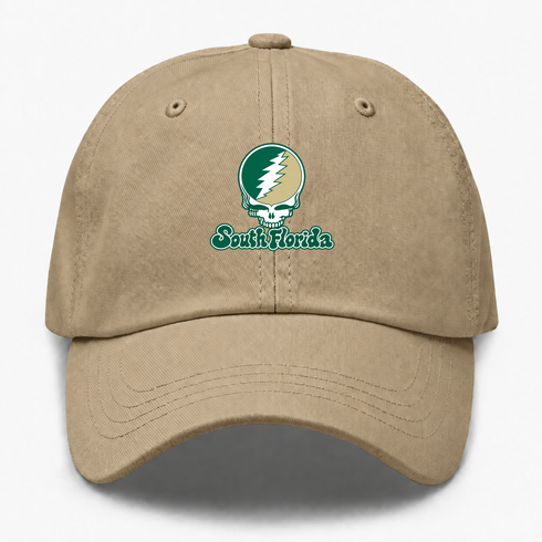 South Florida Stealie Premium Unisex Dad Hat — Design: South Florida University of — Khaki
