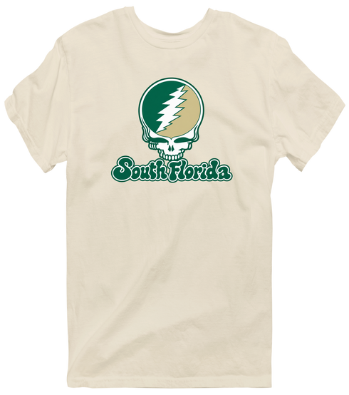 South Florida Stealie Premium Unisex T-Shirt — Design: South Florida University of — Sand