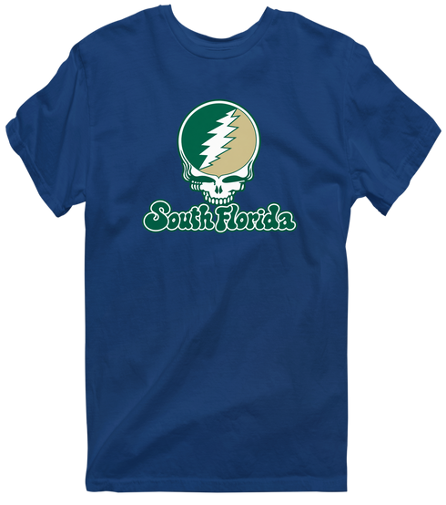 South Florida Stealie Premium Unisex T-Shirt — Design: South Florida University of — Navy