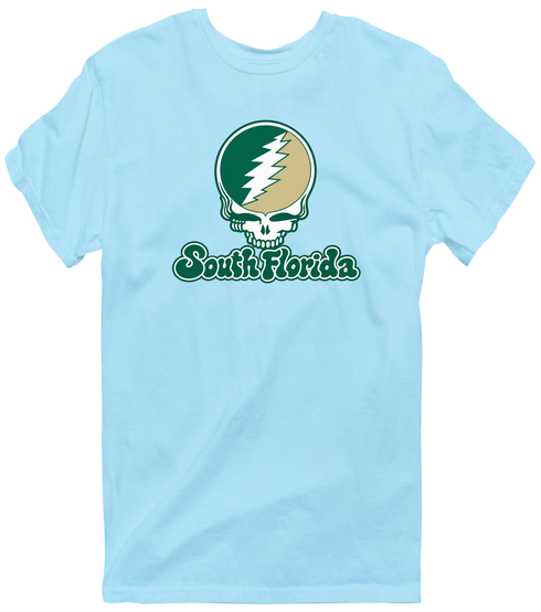 South Florida Stealie Premium Unisex T-Shirt — Design: South Florida University of — Light Blue