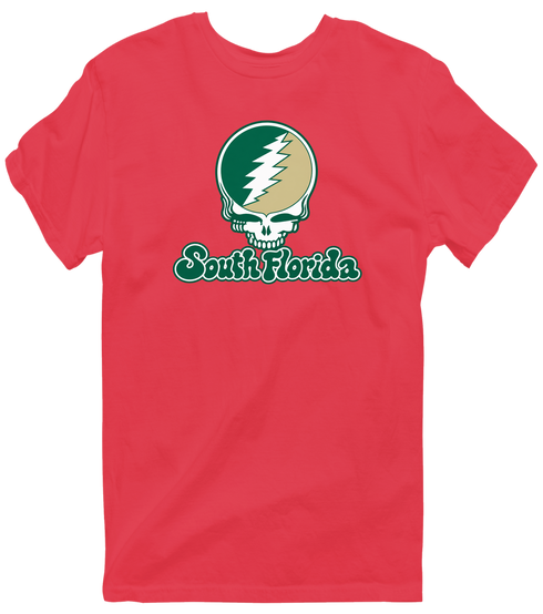 South Florida Stealie Premium Unisex T-Shirt — Design: South Florida University of — Heather Red
