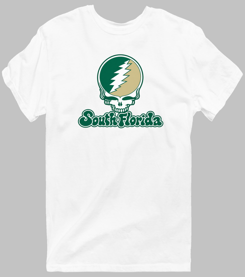 South Florida Stealie Premium Unisex T-Shirt — Design: South Florida University of — White