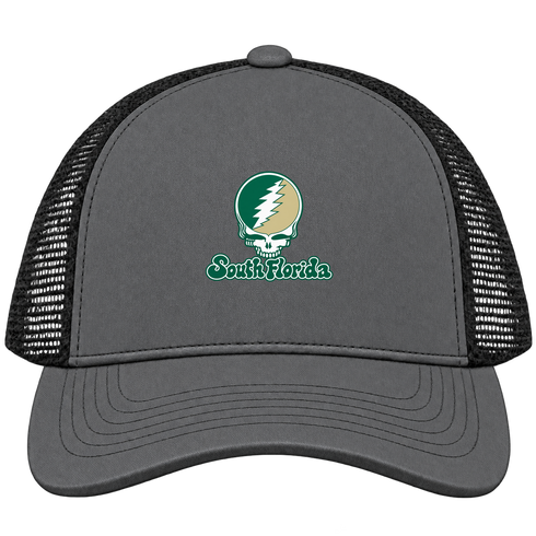 South Florida Stealie Premium Unisex Trucker Cap — Design: South Florida University of — Charcoal/Black