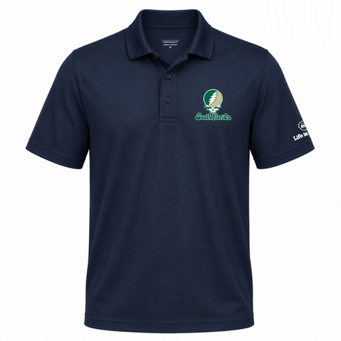 South Florida Stealie Premium Unisex Polo — Design: South Florida University of — Navy