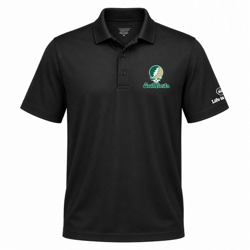 South Florida Stealie Premium Unisex Polo — Design: South Florida University of — Black