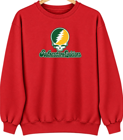 Southeastern Louisiana Stealie Premium Unisex Crewneck — Design: Southeastern Louisiana University — Red