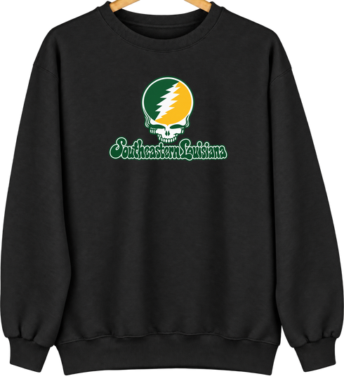 Southeastern Louisiana Stealie Premium Unisex Crewneck — Design: Southeastern Louisiana University — Black
