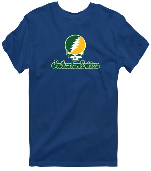 Southeastern Louisiana Stealie Premium Unisex T-Shirt — Design: Southeastern Louisiana University — Navy