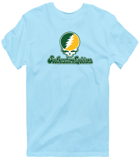 Southeastern Louisiana Stealie Premium Unisex T-Shirt — Design: Southeastern Louisiana University — Light Blue