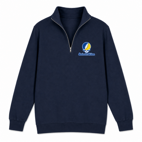 Southeastern Oklahoma Stealie Premium Unisex Quarter-Zip — Design: Southeastern Oklahoma State University — Navy