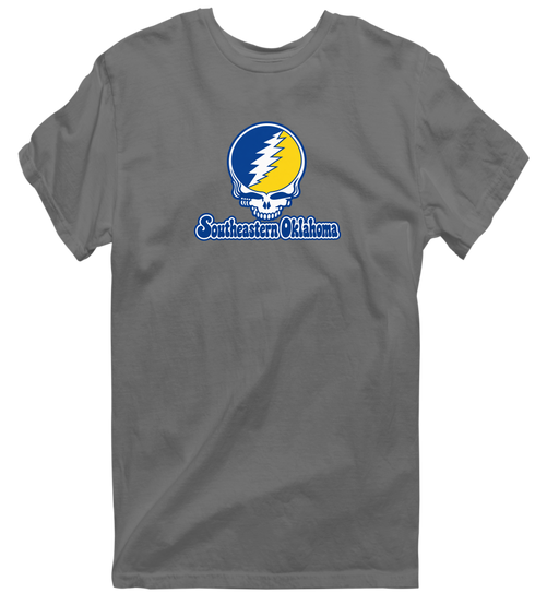 Southeastern Oklahoma Stealie Premium Unisex T-Shirt — Design: Southeastern Oklahoma State University — Charcoal