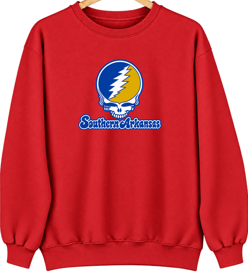 Southern Arkansas Stealie Premium Unisex Crewneck — Design: Southern Arkansas University — Red