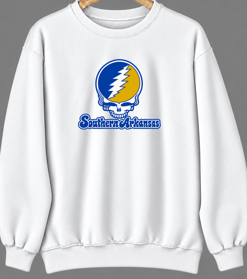 Southern Arkansas Stealie Premium Unisex Crewneck — Design: Southern Arkansas University — White