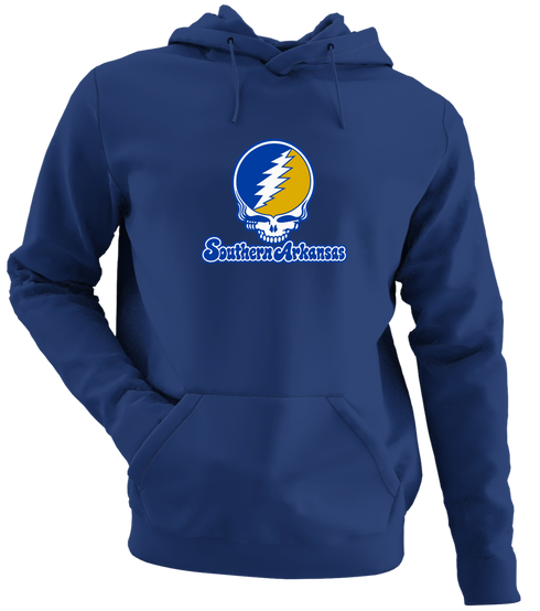 Southern Arkansas Stealie Premium Unisex Hoodie — Design: Southern Arkansas University — Navy